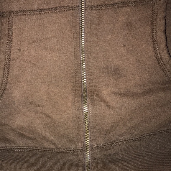 Sonoma Life + Style small brown zippered hoodie Sherpa lined jacket damaged 💕 - Picture 3 of 7